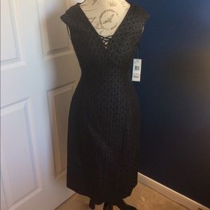 Evan Picone Cap Sleeve Little Black Sparkle‎ Cocktail Dress